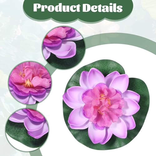 Artificial Floating Lotus Flowers Set - 10cm Water Garden Pond Decor