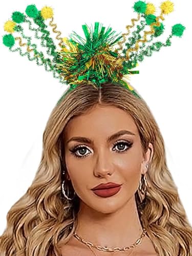 St. Patrick's Day Shamrock Headband Sequin Green Bow Hair Hoop