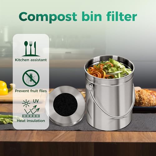 4.5-Inch Charcoal Filters for Kitchen Compost Bin - 7-Pack