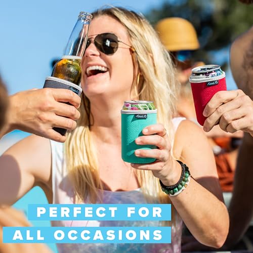 Current Co. Multicolor Beer Can Cooler Sleeves 5 Pack - Insulated Neoprene Koozies for 12oz Cans & Bottles