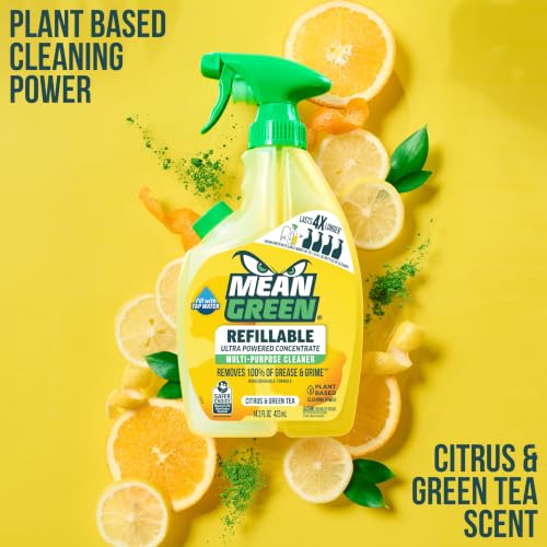 Mean Green Refillable Multi-Purpose Cleaner Concentrate, Citrus & Green Tea - Makes 4 Refills