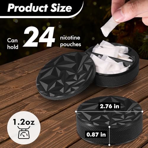 Nicotine Pouch Container with Magnetic Lid - Light Refracting