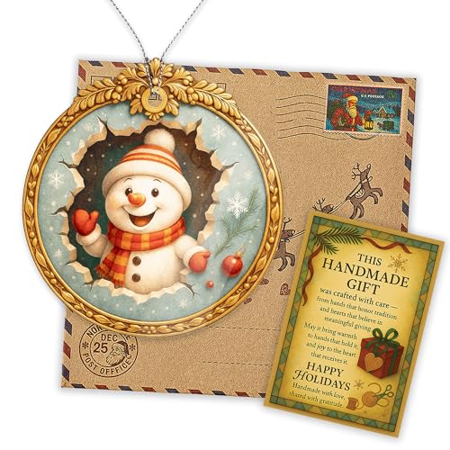 Snowman Christmas Ornament 2025 Acrylic Holiday Decor for Tree or Gift