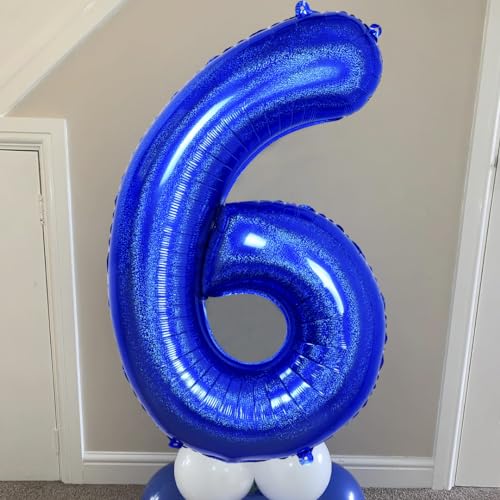 40-Inch Navy Blue Number 8 Balloon - Foil Mylar for Parties