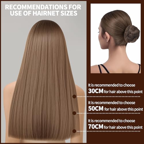 Teenitor Hair Nets for Buns and Bobby Pins Set - Tan Brown