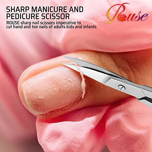 ROUSE Professional Stainless Steel Cuticle Scissors & Grooming Tool