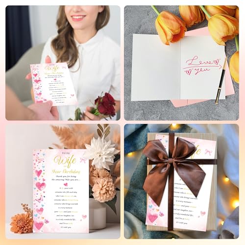 Funny Birthday Card for Wife - Premium 5x7 Romantic Greeting
