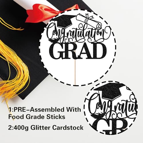 2026 Graduation Cake Topper - Sparkly Class of 2026 Party Decoration