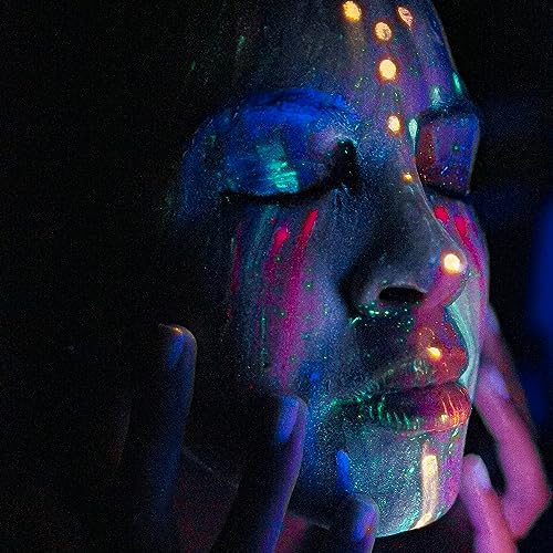 Mysense UV Blacklight Neon Face Paint and Water Activated Eyeliner Teal