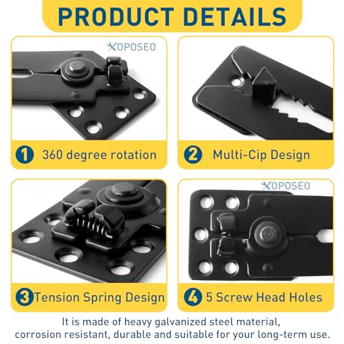 Black Sectional Couch Connector with Screws - 1 Pcs Heavy Duty