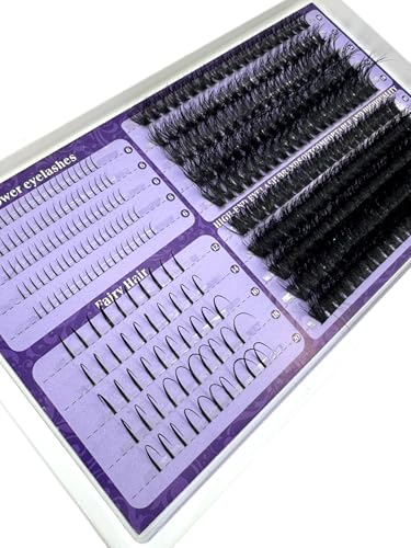 HBZGTLAD DIY Lash Clusters Kit with Spikes - D Curl Manga Eyelash Extensions