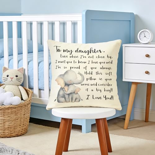 To My Daughter Decorative Throw Pillow Cover - 18" x 18"