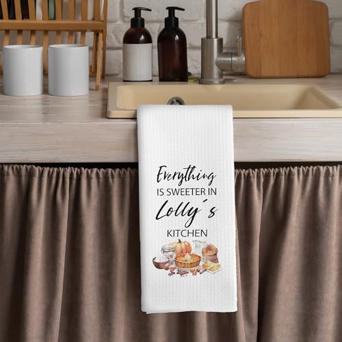 Grandma Lolly Kitchen Towel 16x24 Rustic Decorative Dishcloth