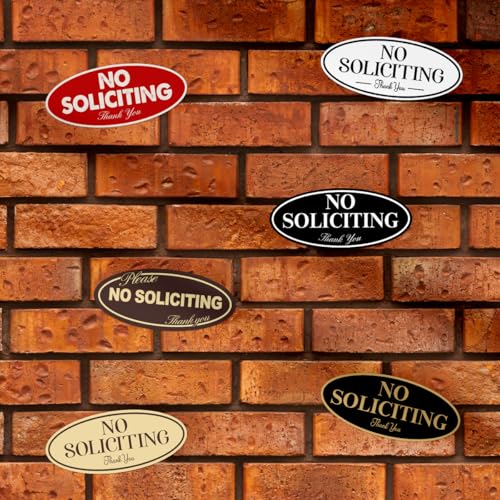 No Soliciting Sign Stickers - 6 Pack Vinyl Decals for Doors & Windows