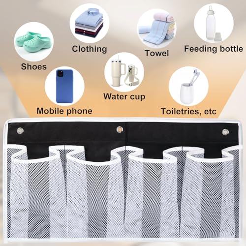 Pndeyo Bedside Hanging Shoe Organizer with 4 Pockets & Hooks