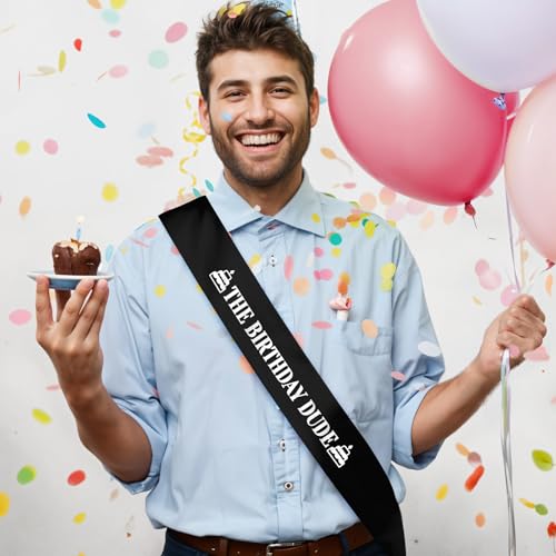 Black Satin Birthday Sash for Men - Perfect Gift & Party Accessory