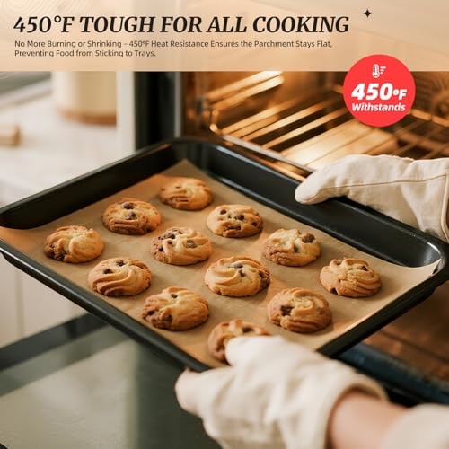 Jazb Pre-Cut Parchment Paper Sheets, 200 Pcs, 9x13 Inches - Non-Stick for Baking & Grilling