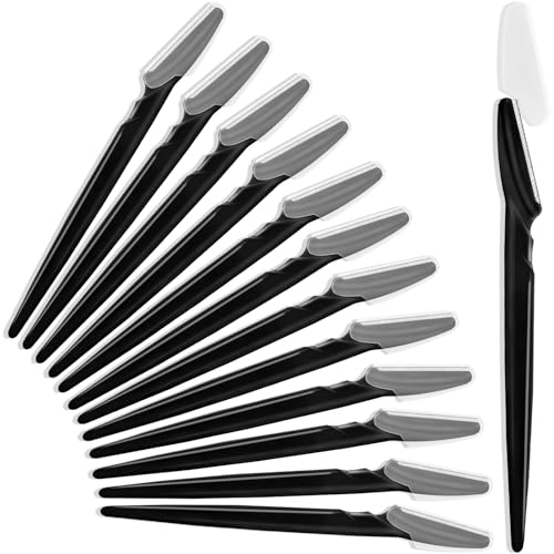 HFATMOS 12 Pcs Eyebrow Razors & Dermaplaning Tools for Face and Body