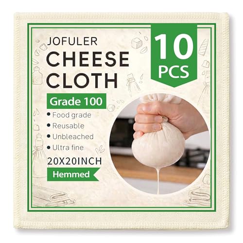 10 Pcs Unbleached 20x20 Inch Cheese Cloth for Straining, Reusable Kitchen Tool (Variation of THIS listing)