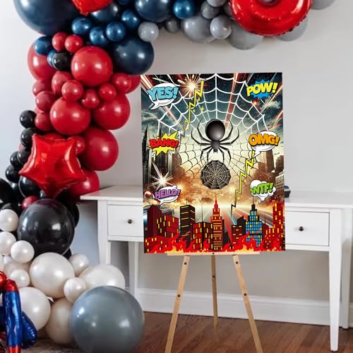 Pin the Spider on the Web Game - Kids Spider Birthday Party Supplies