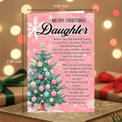 Heartfelt Christmas Card for Daughter with Premium Envelope