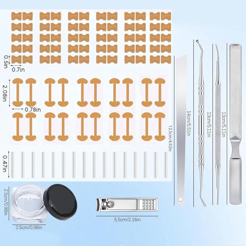 Ingrown Toenail Removal Kit with Correction Patches and Stainless Steel Tools