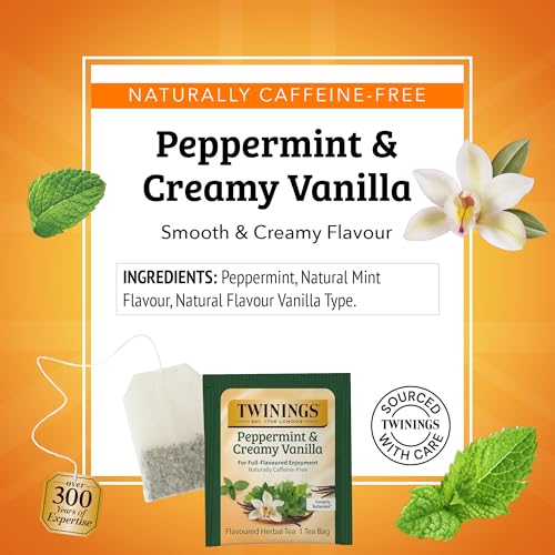 Twinings Herbal Tea Bags - Peppermint & Creamy Vanilla, 20 Count (Pack of 6)