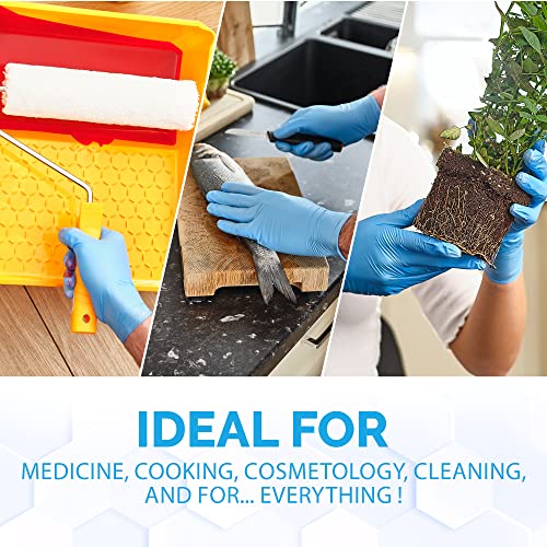UniGroup Care Nitrile Gloves Large - 100 Pcs Disposable Powder-Free 3 Mil