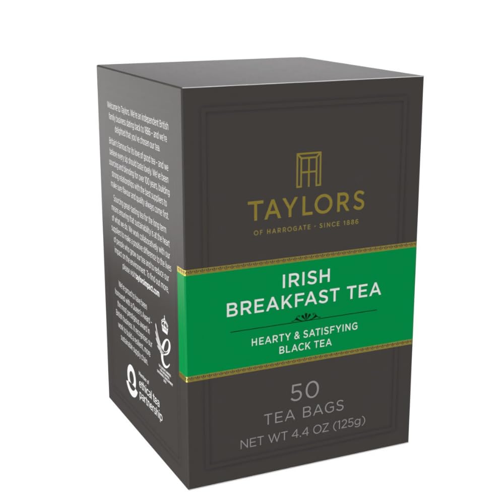 Taylors of Harrogate Irish Breakfast Tea - Bold Flavor, 50 Tea Bags for Energizing Mornings