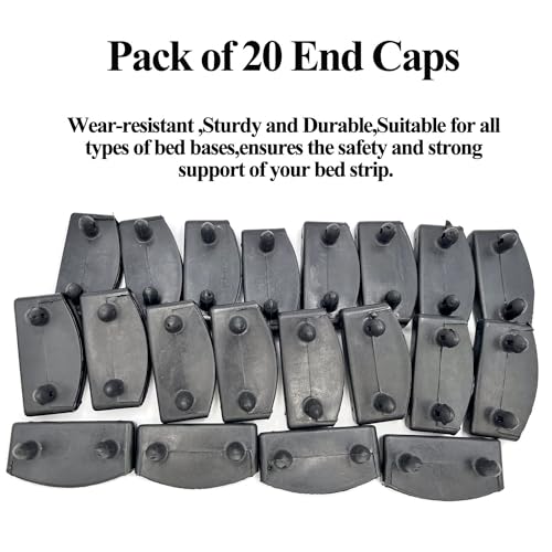 Honigo 20pcs Black Bed Slat End Caps - 54x9mm Plastic Holders