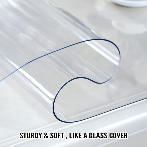 Royhom Clear Table Protector 42 x 78 Inch - 2mm Thick Plastic Table Cover, Clear Table Cover Protector Rectangle, Waterproof PVC Desk Mat for Coffee Table, Writing Desk, Dining Room, Dresser