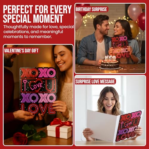 Jumbo Valentine's Day Greeting Card - Neon Love 11x14