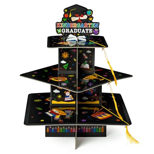 3-Tier Kindergarten Graduation Cupcake Stand with Tassels