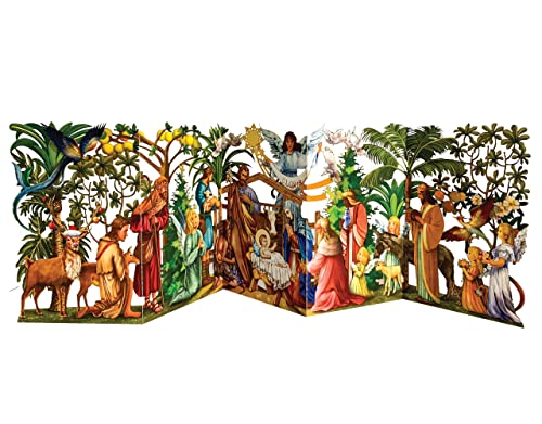 Handmade 3D Pop-Up Nativity Christmas Cards with Envelope