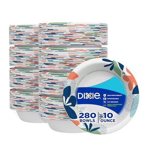 Dixie 10 Oz Paper Bowls, 280 Count - Disposable & Microwave-Safe