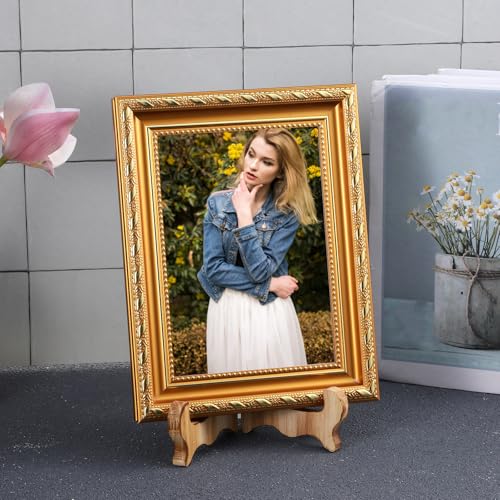Skrfren 2-Piece Wooden Easel Plate Holder for Photos & Artwork