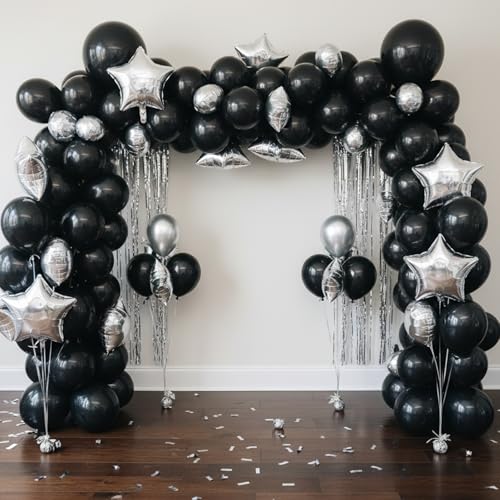 Black Balloon Arch Set - 154pcs Latex Balloons for Parties