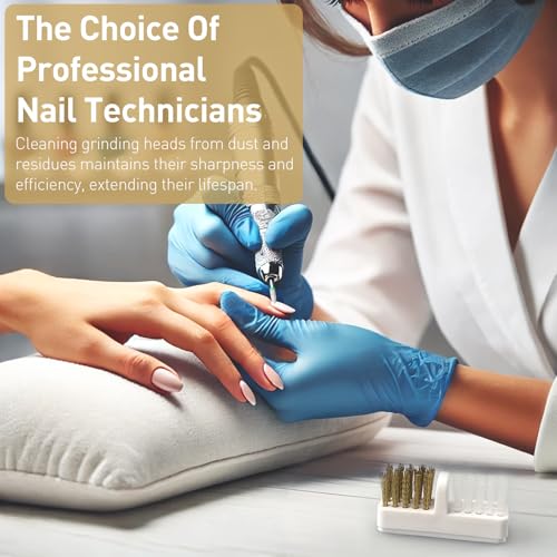 Nail Drill Bit Wire Cleaner Brush Set - 5-Piece Salon Manicure Tool
