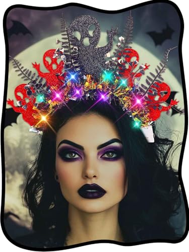 Urieo Light Up Ghost Headband LED Halloween Glow Hair Piece