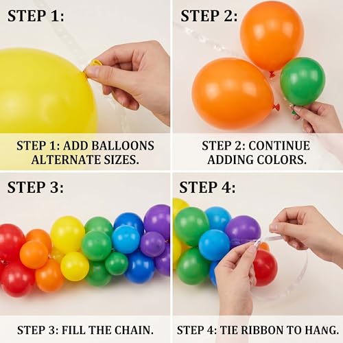 Jenlion 154pc Balloon Garland Arch Kit - Colorful Party Decorations