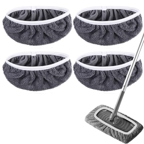 Reusable Chenille Mop Pads for Swiffer Sweeper, 4 Pack - Washable Refills