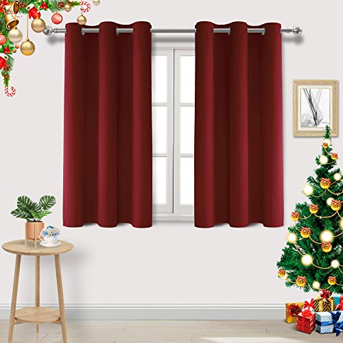 Blackout Curtain Panels for Bedroom Living Room - Burgundy 38" x 45" - Pack of 2