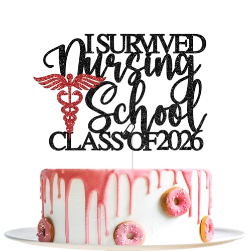 I Survived Nursing School Cake Topper - Graduation Decor 2026