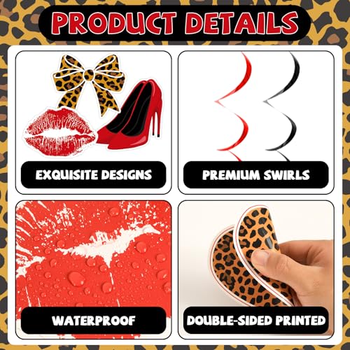 Cherry Leopard Print Birthday Party Decorations Set - 18PCS