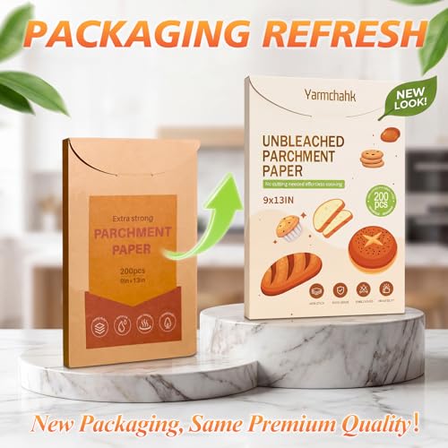 Yarmchahk 9x13 Inch Unbleached Parchment Paper Sheets - 100 Pack