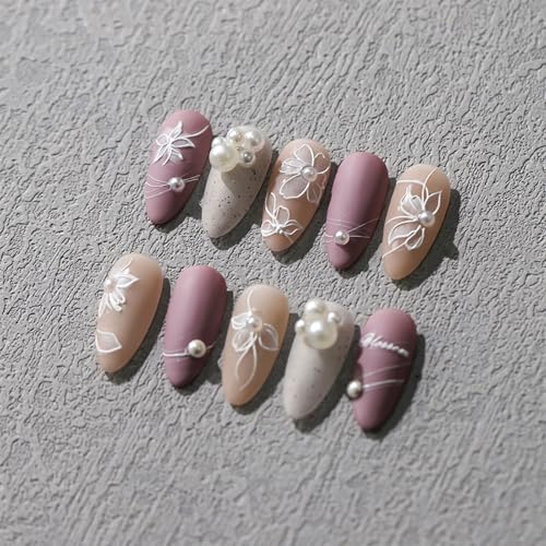 3D Embossed White Flower Nail Art Stickers Self-Adhesive Decals