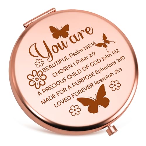 Xiecolty Christian Compact Mirror Inspirational Faith Bible Verse Gift