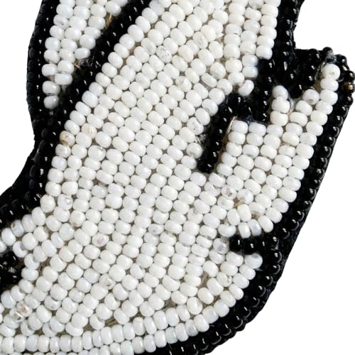 La Vivia Handmade Seed Bead Hair Barrette - White Bird Motif Clip