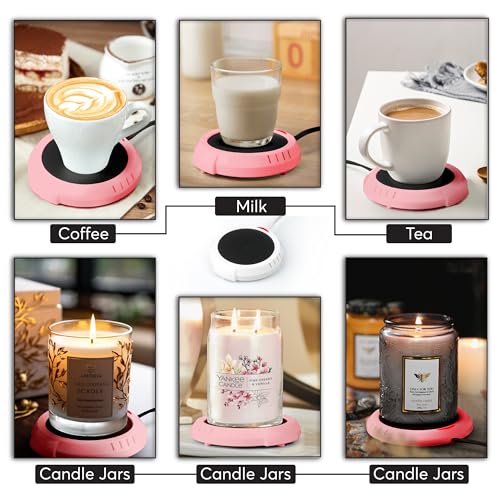 Pink Candle Warmer Plate - Large Electric Jar & Mug Warmer - Safe Scent Release