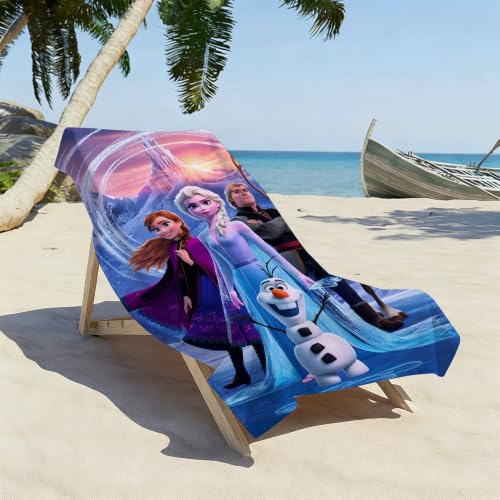Soft Cartoon Beach Towel - Quick-Dry Microfiber, 28” x 55”
